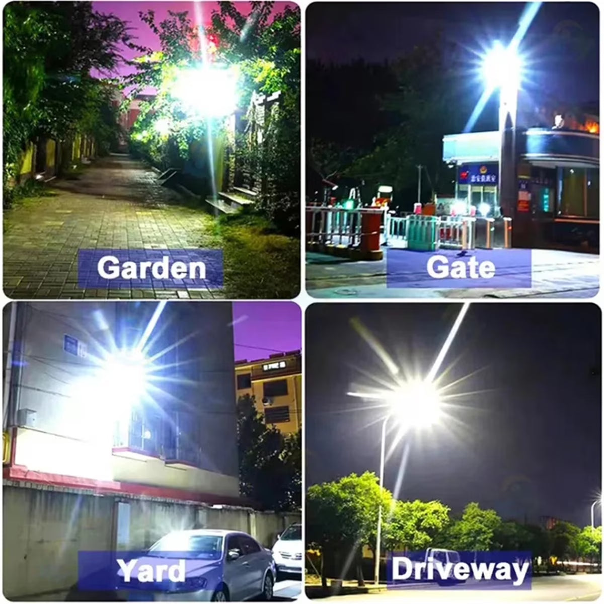 Solar Street Lights,150000Lm Super Bright Outdoor Solar Lights Dusk to Dawn, Large Solar Street Lights Waterproof, Solar Security Flood Lights for Area Lighting Yard Garden Patio Parking Lot Home