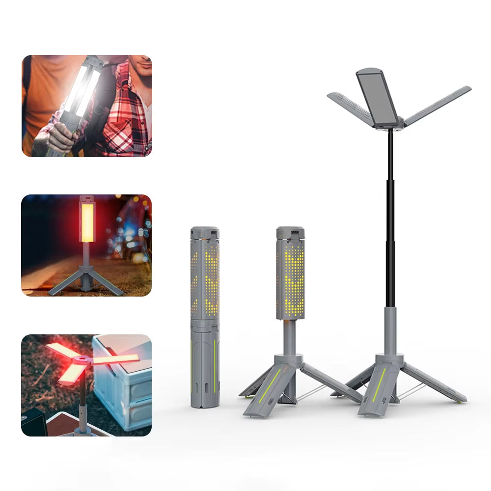 Rechargeable Outdoor Portable Hiking Camping Fishing Flashlight Telescoping Camping Lantern Telescopic Camping Light