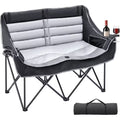 XXXL Oversized Fully Padded Camping Chair 2-Person Folding Loveseat Camping Couch Double Camping Chair, 990 Lbs.