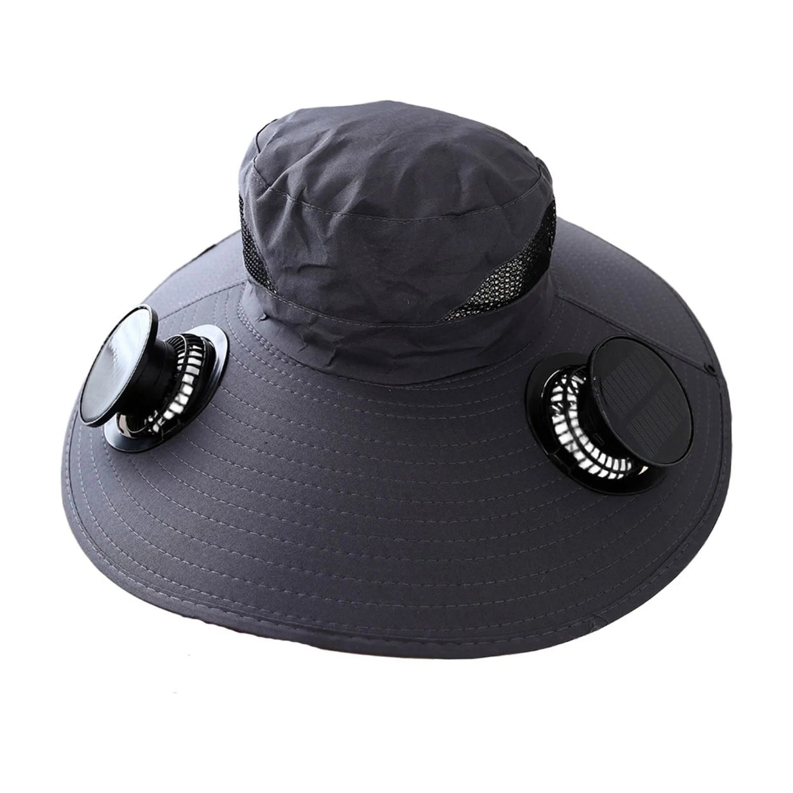 Solar Fan Hat,Solar Powered Fan Hat,Wide Brim Solar Fan Hat Outdoor Wide Brim Sun Hat Solar Panel Fan Hat Solar Hat with Built in Fan with 2 Solar Fan Fishing Hat for Men - Removable & Usb Charging