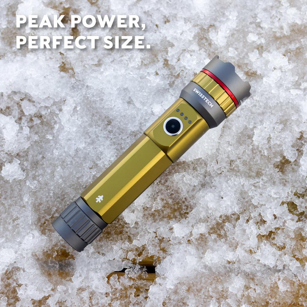 5000 Lumen Rechargeable LED Flashlight with IP67 Waterproof Magnetic Tailcap