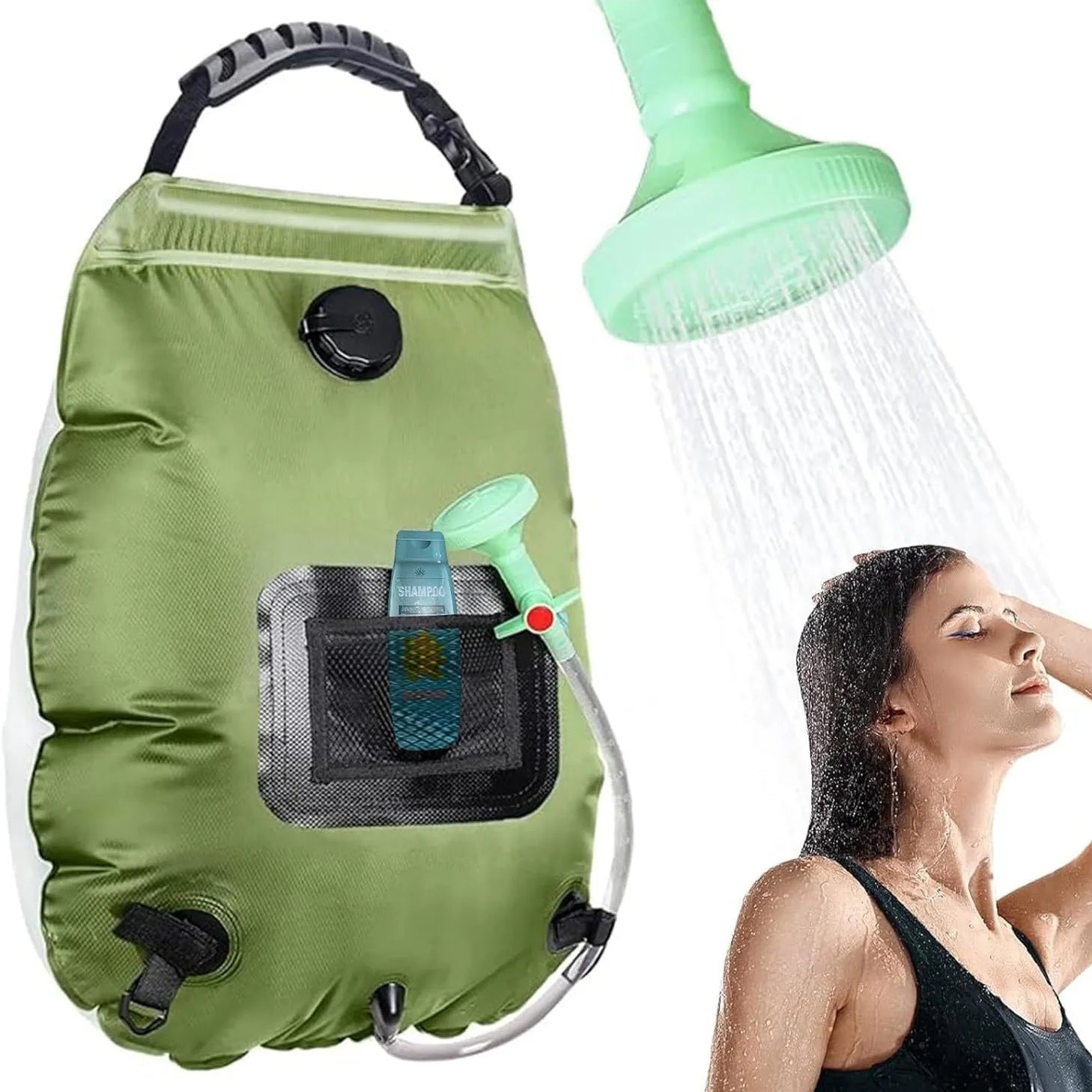 Outdoor Portable Shower Bag Outdoor Bath Cooler Heated Camping Shower Bag Removable Hose Camping Shower Camping Hiking Bag