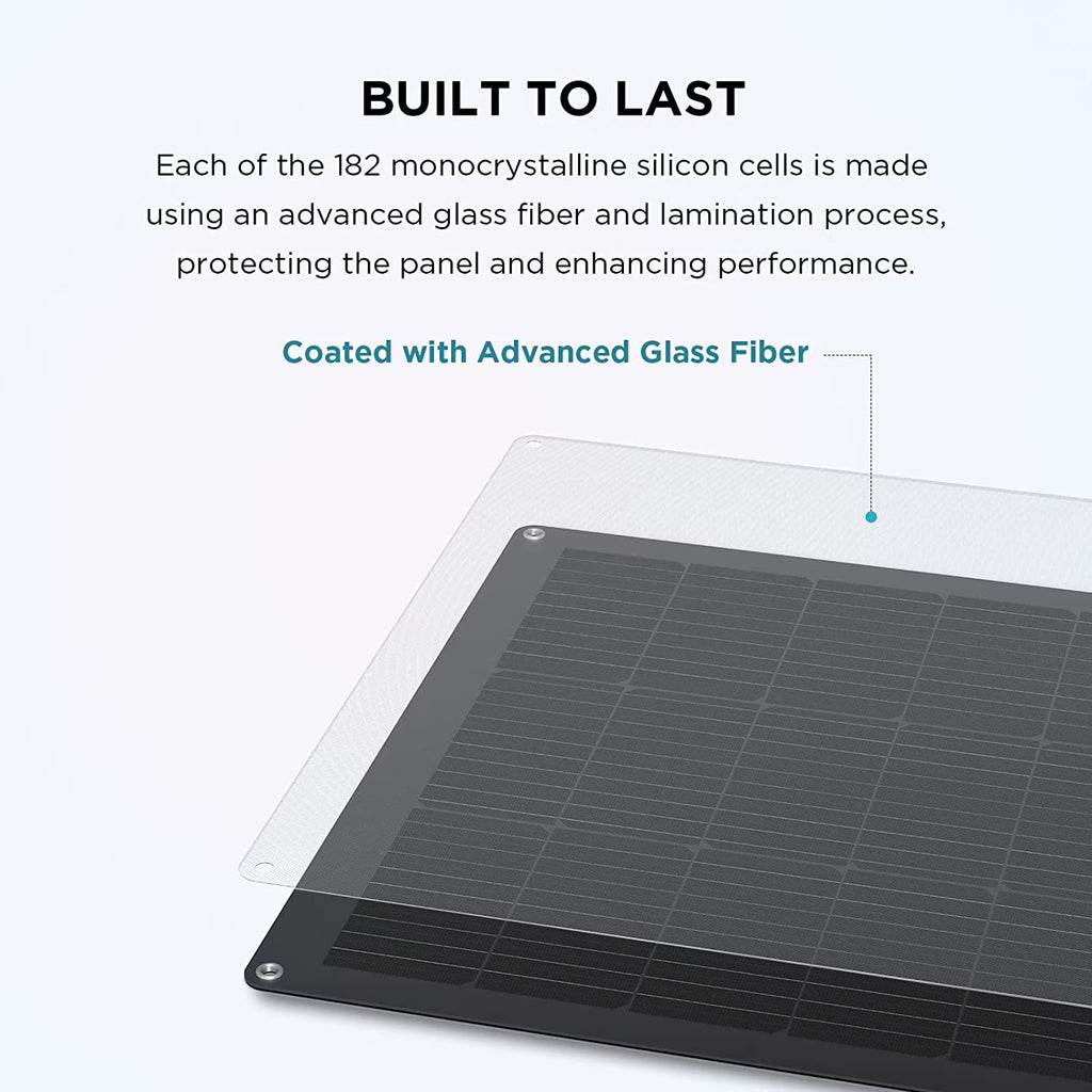 Ecoflow 100W Flexible Solar Panel with High Efficiency Solar Modules, IP68 Waterproofing, Ideal for Off-Grid Solar Panel Kits, PV Charging, Power Kits & Ecosystem
