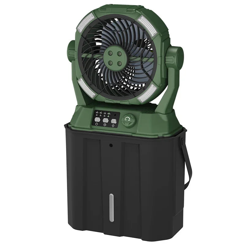 Outdoor Camping Fan Super Long Life USB Charging Fan Fishing Portable Moisturizing Spray Camping Fan Light Camping Fan
