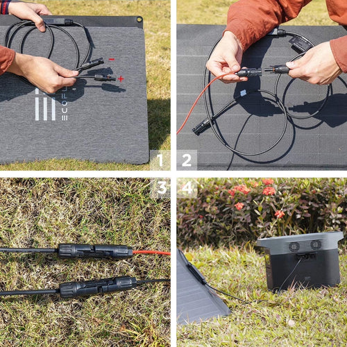110W Portable Solar Panel for Power Station, Foldable Solar Charger with Adjustable Kickstand, Waterproof IP67 for Outdoor Camping,Rv,Off Grid System