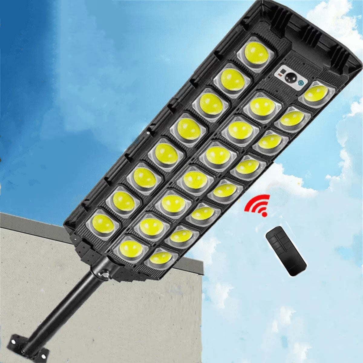 Solar Street Lights,150000Lm Super Bright Outdoor Solar Lights Dusk to Dawn, Large Solar Street Lights Waterproof, Solar Security Flood Lights for Area Lighting Yard Garden Patio Parking Lot Home