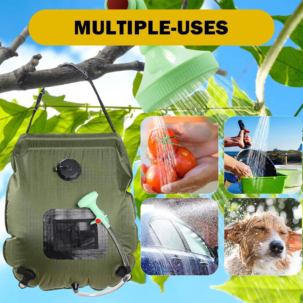 Outdoor Portable Shower Bag Outdoor Bath Cooler Heated Camping Shower Bag Removable Hose Camping Shower Camping Hiking Bag